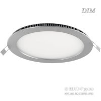 Светильник светодиодный диммируемый круглый встраиваемый 10Вт R180 ультратонкая панель (ULP-R180-10-DIM-silver)