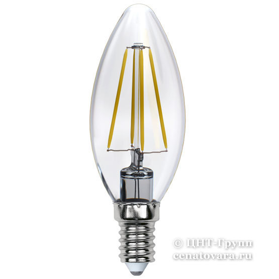 Светодиодная лампа-свеча LED 6Вт=50Вт для хрустальной люстры и других светильников серия Sky (LED-C35-6W PLS02WH)