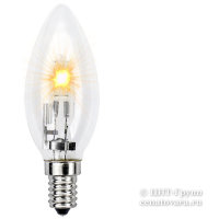 Галогенная лампа накаливания свеча 60Вт=75Вт теплый свет (HCL-СL-60W-Е14-c)