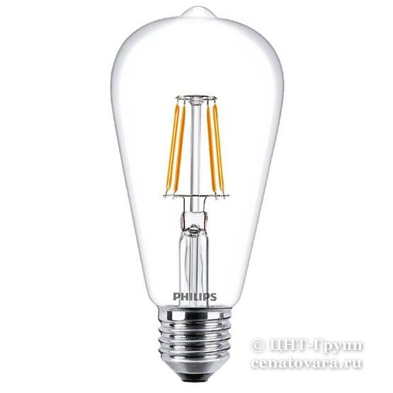 LED Fila 4.3-50W E27 WW ST64 ND 470lm (капля)- LED филамент PHILIPS светодиодная 871869652525800