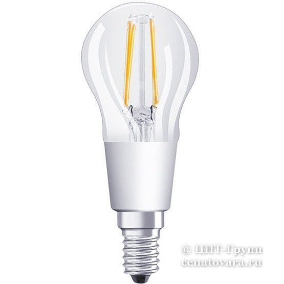 LED PCL P40D 4,5W/827 230V CL FIL E14 DIM 470lm FS1 OSRAM - шарик прозр FILLED OSRAM светодиодная 4058075808904