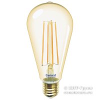 Лампа светодиодная 8Вт груша ST64 золотая филамент (GLDEN-ST64S-8-230)