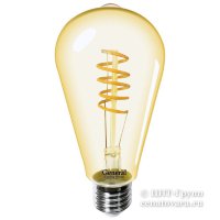 Лампа светодиодная 7Вт груша ST64 золотая филамент (GLDEN-ST64SS-7-230)