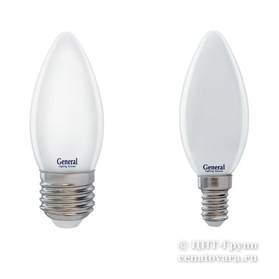 Лампа светодиодная 6Вт свеча CS матовый филамент (GLDEN-CS-M-6-230) 