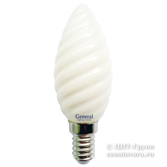 Лампа светодиодная 7Вт свеча витая CTS матовый филамент (GLDEN-CTS-M-7-230)