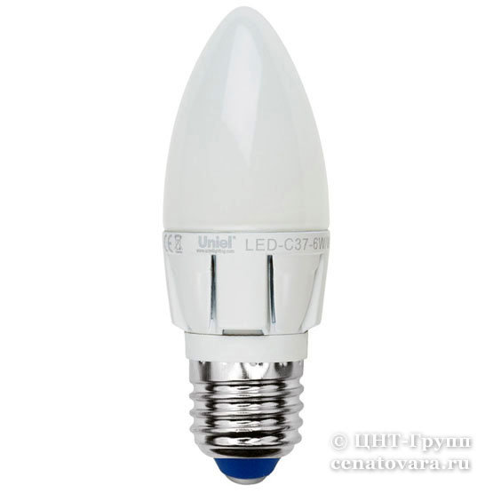 Светодиодная диммируемая лампа-свеча LED 6Вт=60Вт серия Palazzo Dim (LED-C37-6W/FR/DIM ALP01WH)
